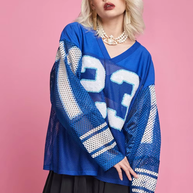 Breathable Mesh American Football Shirt for Woman