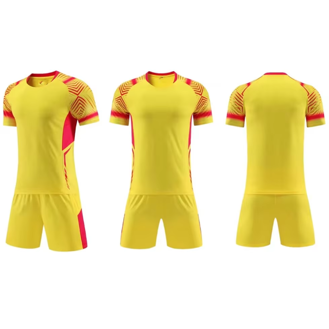 Polyester Short Sleeve Youth Soccer Jersey Set