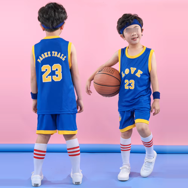 Quick Dry Kids Sports Basketball Jersey Set