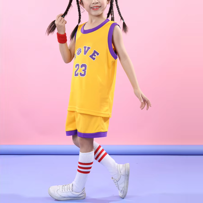 Quick Dry Kids Sports Basketball Jersey Set