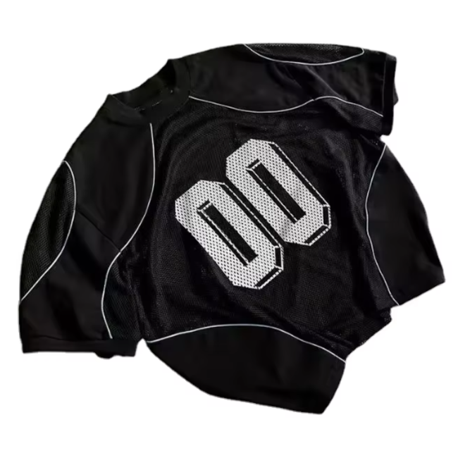 Oversized Mesh Baseball Short Sleeve Sports Jersey