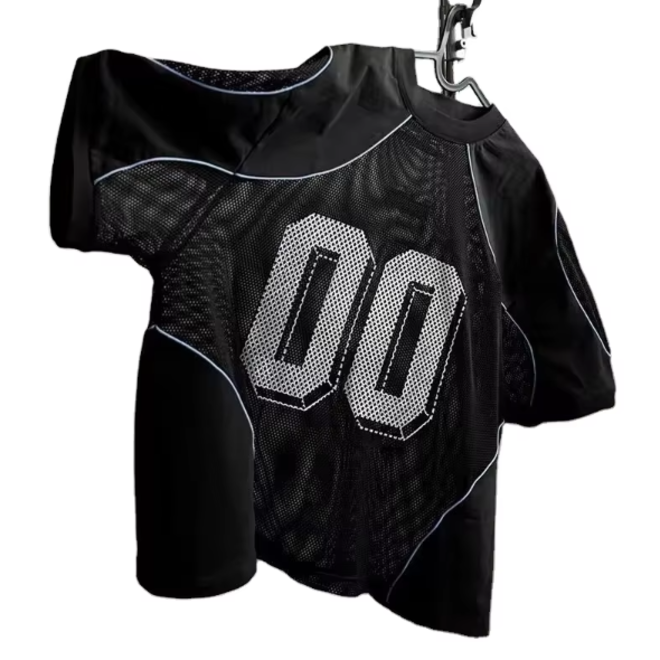 Oversized Mesh Baseball Short Sleeve Sports Jersey