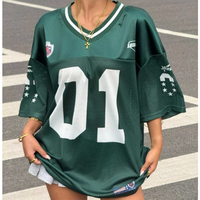 Oversized Mesh Breathable Rugby Jersey