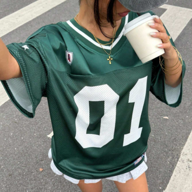 Oversized Mesh Breathable Rugby Jersey