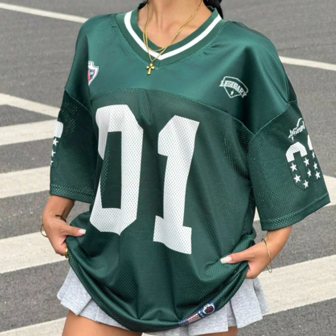 Oversized Mesh Breathable Rugby Jersey