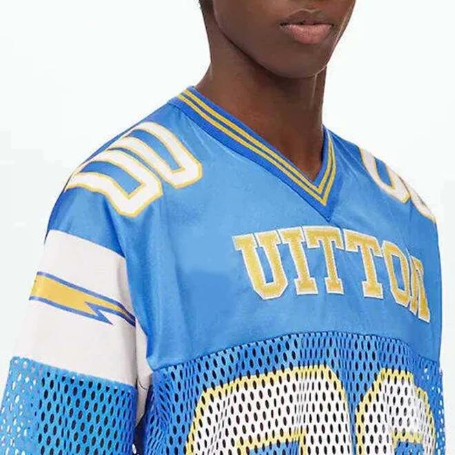 Mens Boxy Custom Athletic Polyester Mesh Oversized Cropped Rugby Jersey Streetwear Set